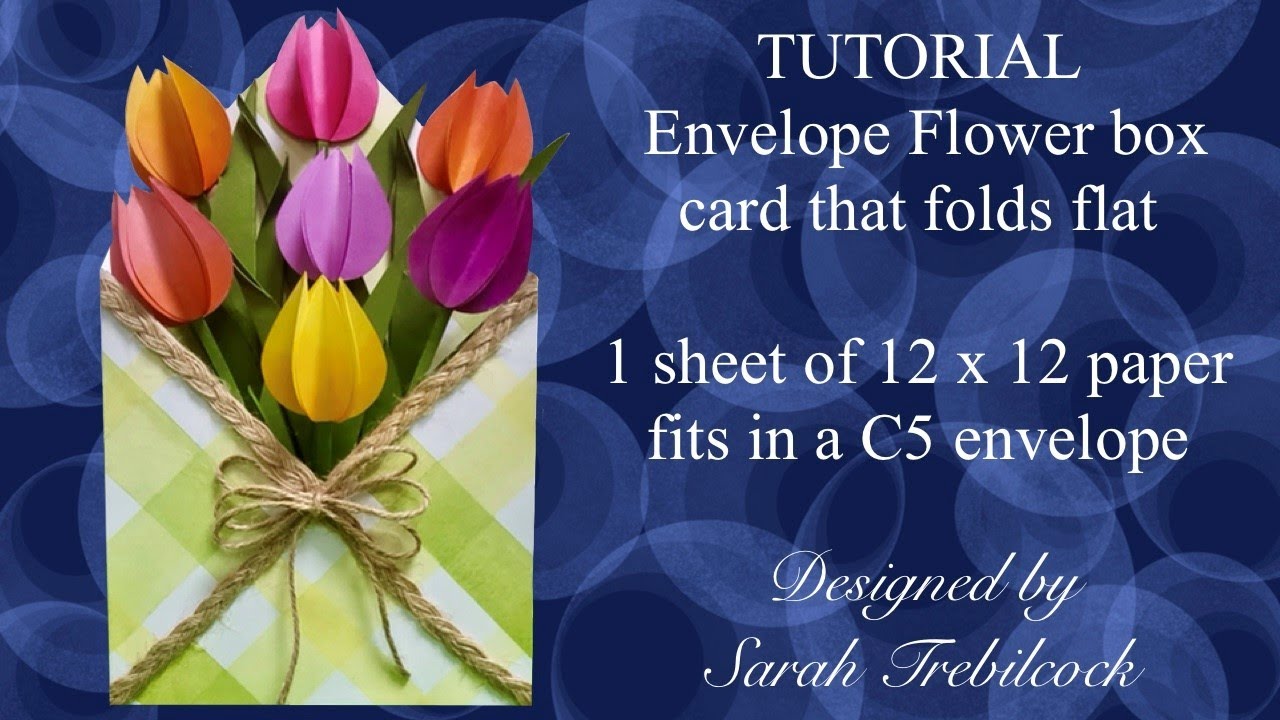 How to tutorial Envelope pop up Flower box card🌷Mother's day  birthday #popup #envelope #tulips
