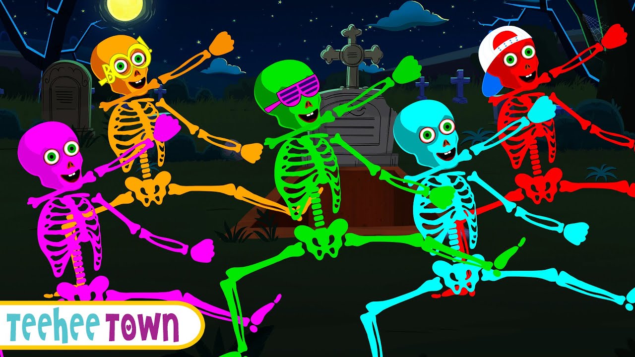 Five Skeletons Dancing On The Grave | New Spooky Skeleton Song By Teehee Town