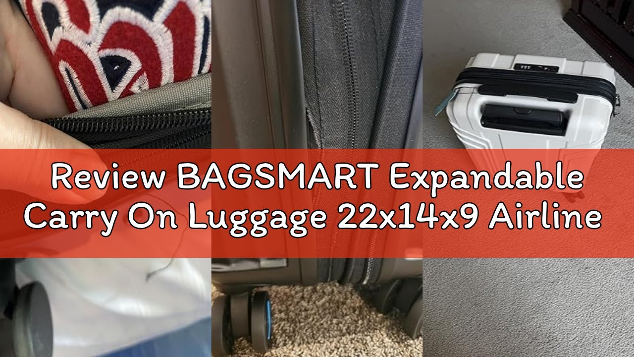 Review BAGSMART Expandable Carry On Luggage 22x14x9 Airline Approved, 1OO% PC Lightweight Hard Shell
