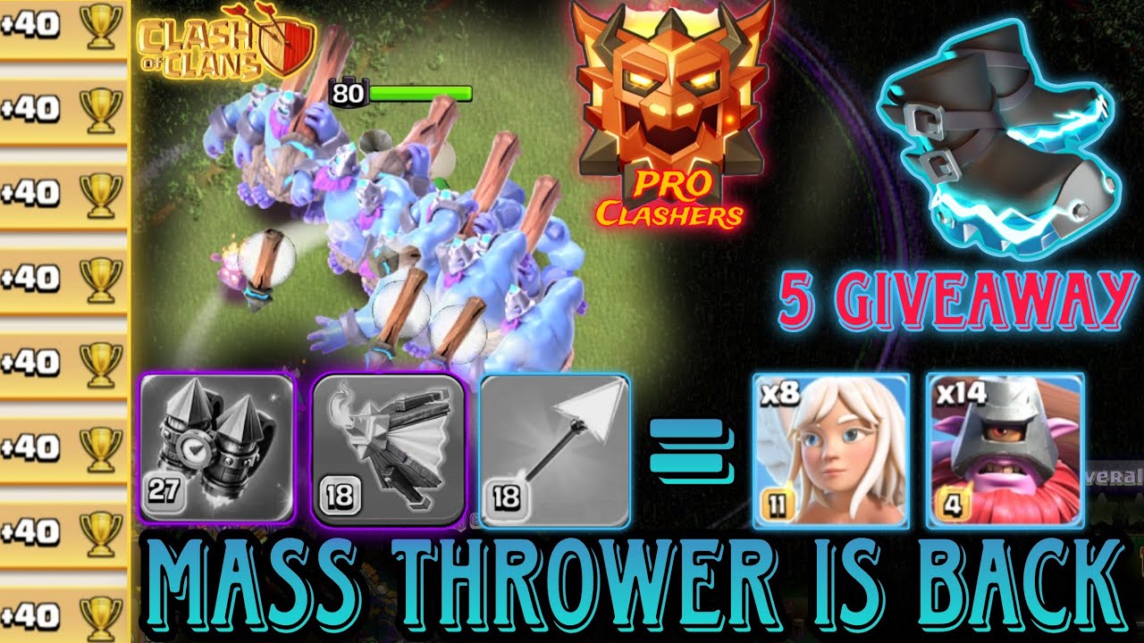 Mass Thrower Army Back In Meta. Dominating Legend Bases With Old Thrower Combo. Army 👇