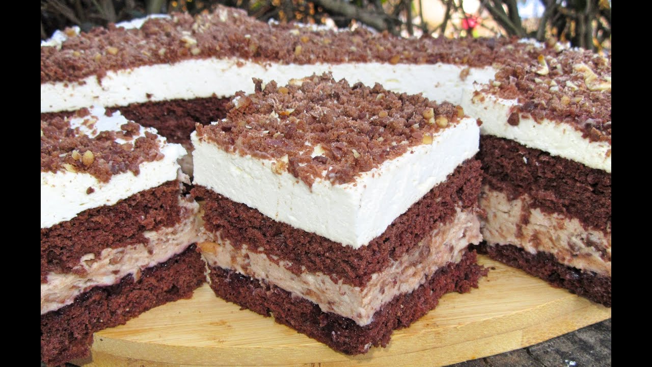 Ciasto Michałek-pyszne,wilgotne i delikatne HIT (Biszkoptowe z kremem michałkowym  i śmietanką)