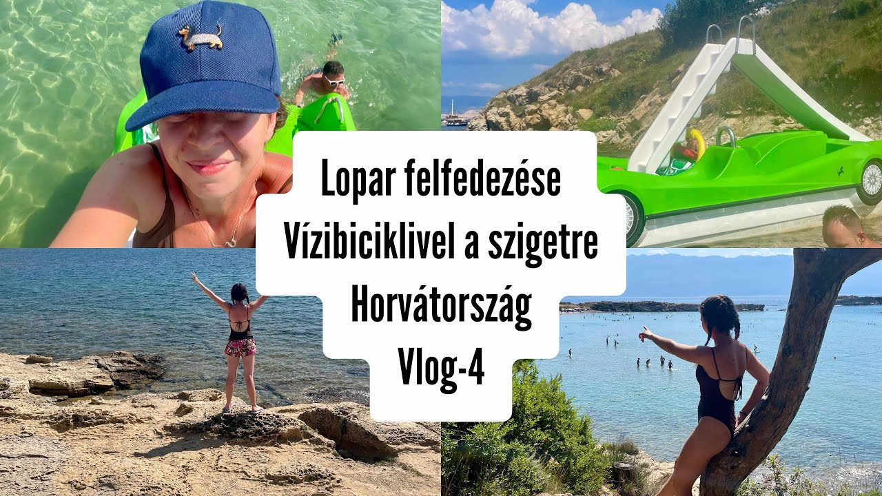 Lopar felfedezése 🌴☀️ TENGERISÜN ?😰| Vizibiciklivel a szigetre 💦 |Horvátország, Rab sziget | Vlog-4