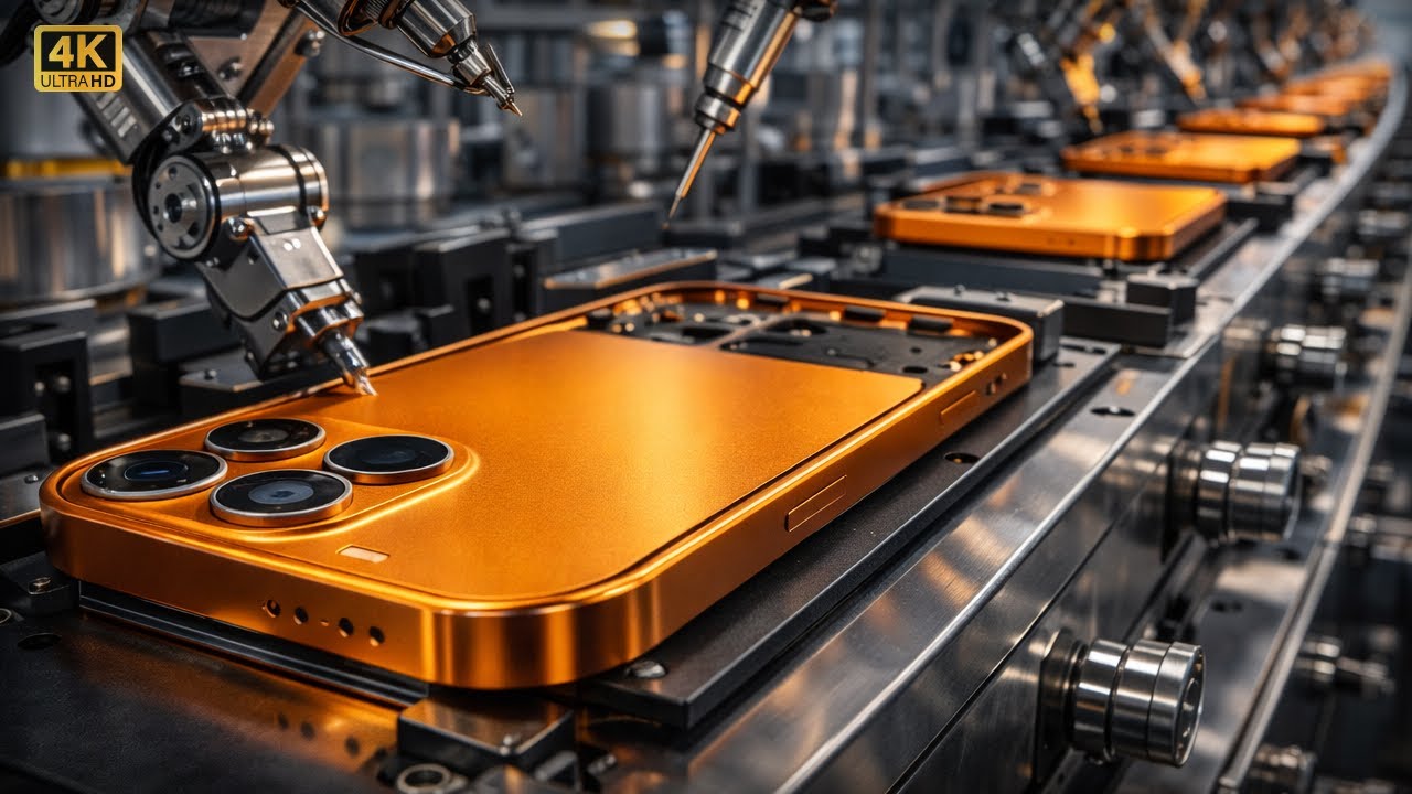 Inside Apple iPhone 17 Pro Max Factory: Orange Titanium Edition Production Line (Full Process)