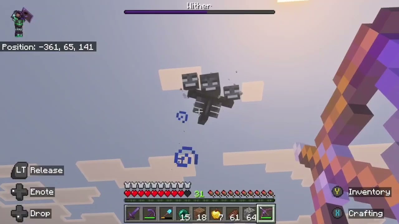 First Wither fight on Bedrock Solo (Easy)