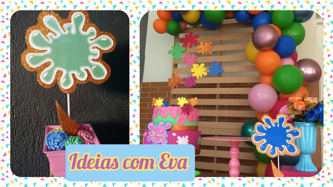 Ideias com Eva/Festa Slime/Aquarela/Pintando o 7