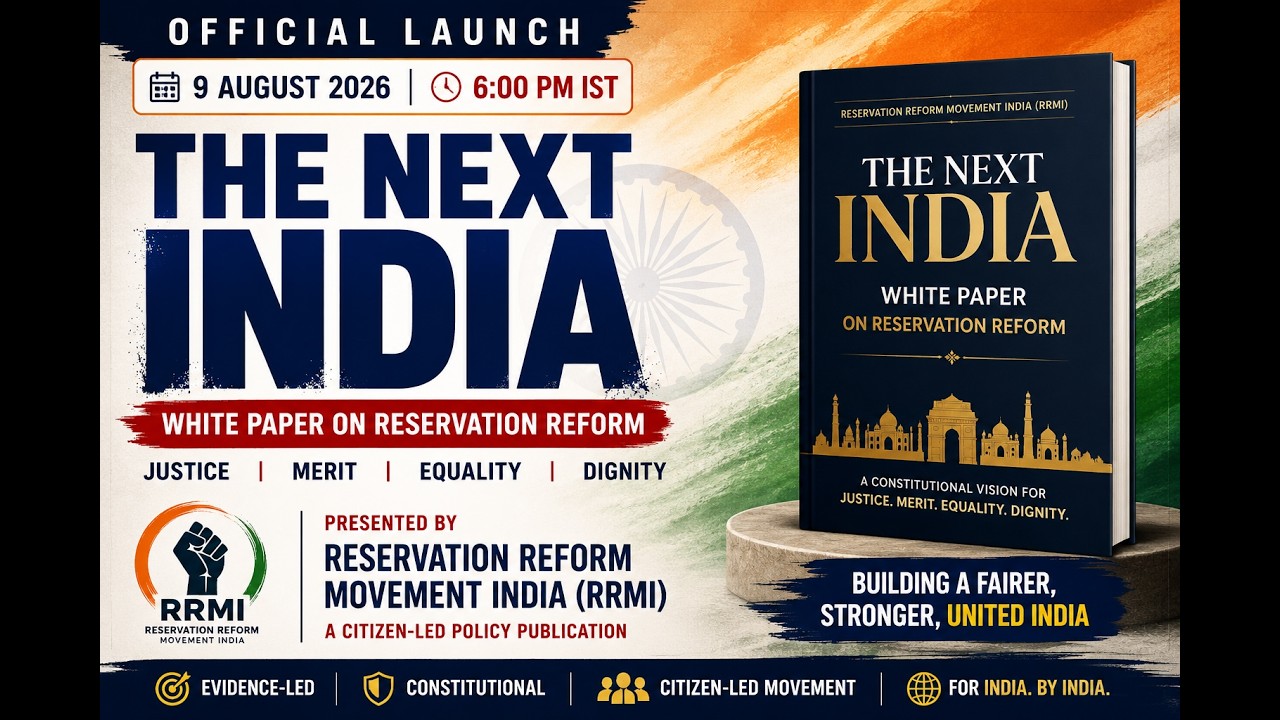 THE NEXT INDIA II WHITE PAPER ON RESERVATION REFORM.  Presented by Reservation Reform Movement India