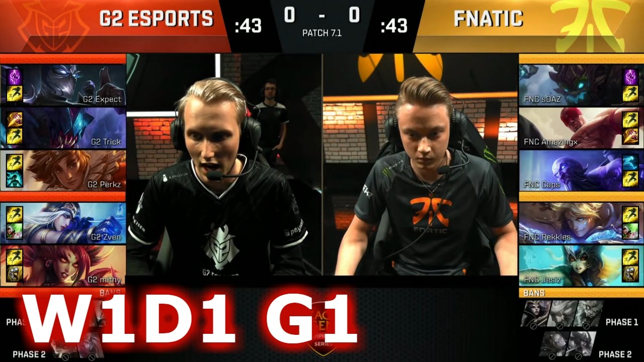 G2 eSports vs Fnatic | Game 1 S7 EU LCS Spring 2017 Week 1 Day 1 | G2 vs FNC G1 W1D1