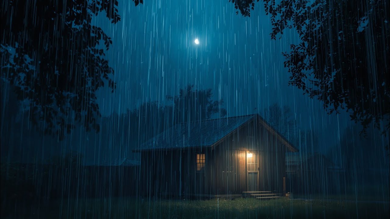 Deep Sleep & Stress Relief | Heavy Rainstorm and Thunder Sounds on a Tin Roof at Night