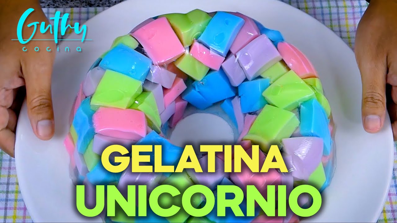 Gelatina Unicornio, La Mejor Gelatina de Mosaico para Cumpleaños con  SÓLO 3 INGREDIENTES! 💸