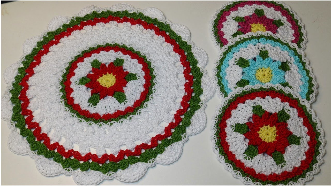My Pretty Flower Dishcloth and Table Topper - Crochet Tutorial - 