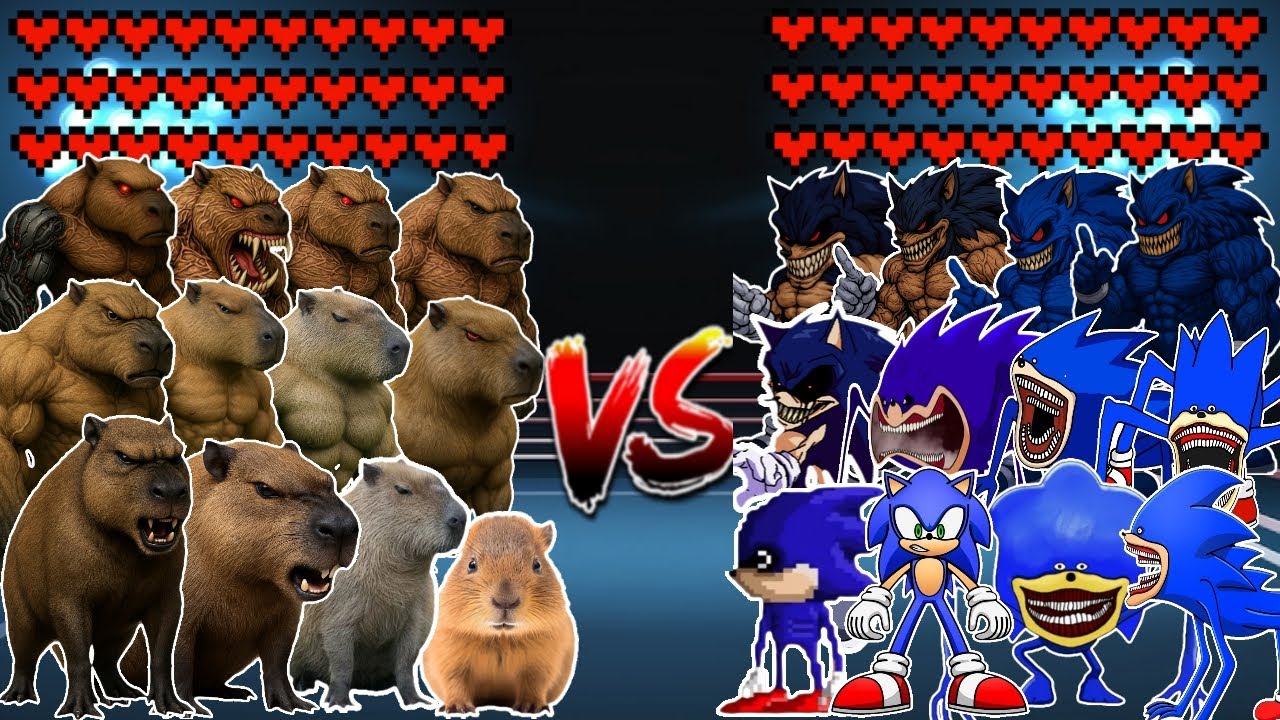 Capybara Monster Evolution vs Shinsonic Monster Evolution! Meme battle