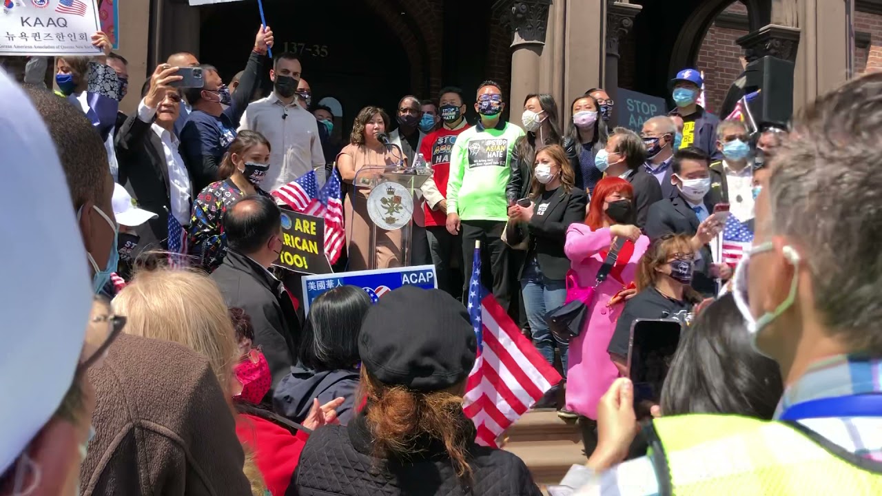 We Belong Here: Queens Rises Against Hate event in Flushing on Sunday, May 2, 2021.