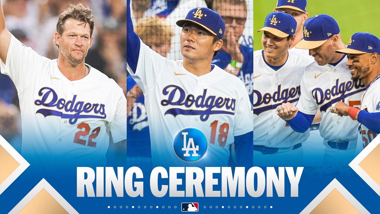 CEREMONIA WRĘCZENIA PIERŚCIONKA: Shohei Ohtani, Yoshinobu Yamamoto, Clayton Kershaw i Dodgers zdo...