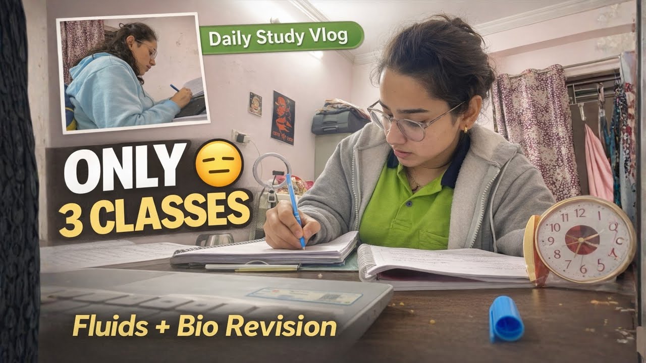 •”Only 3 Classes Today🔥| Fluids📚+ Bio🧬Revision🧬Vlog” || ALLEN KOTA || ADITI0007