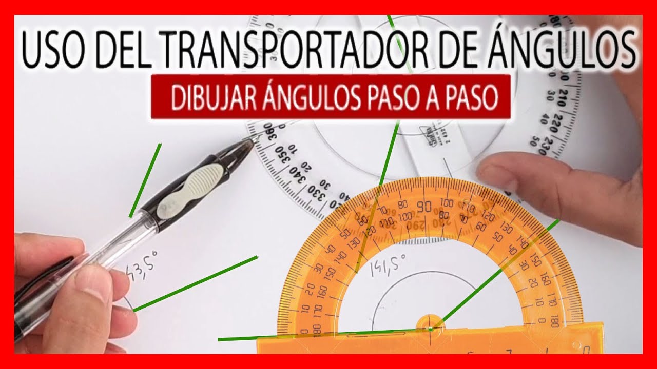 🤩 Como DIBUJAR ÁNGULOS con el transportador ✏️ Dibujo técnico paso a paso