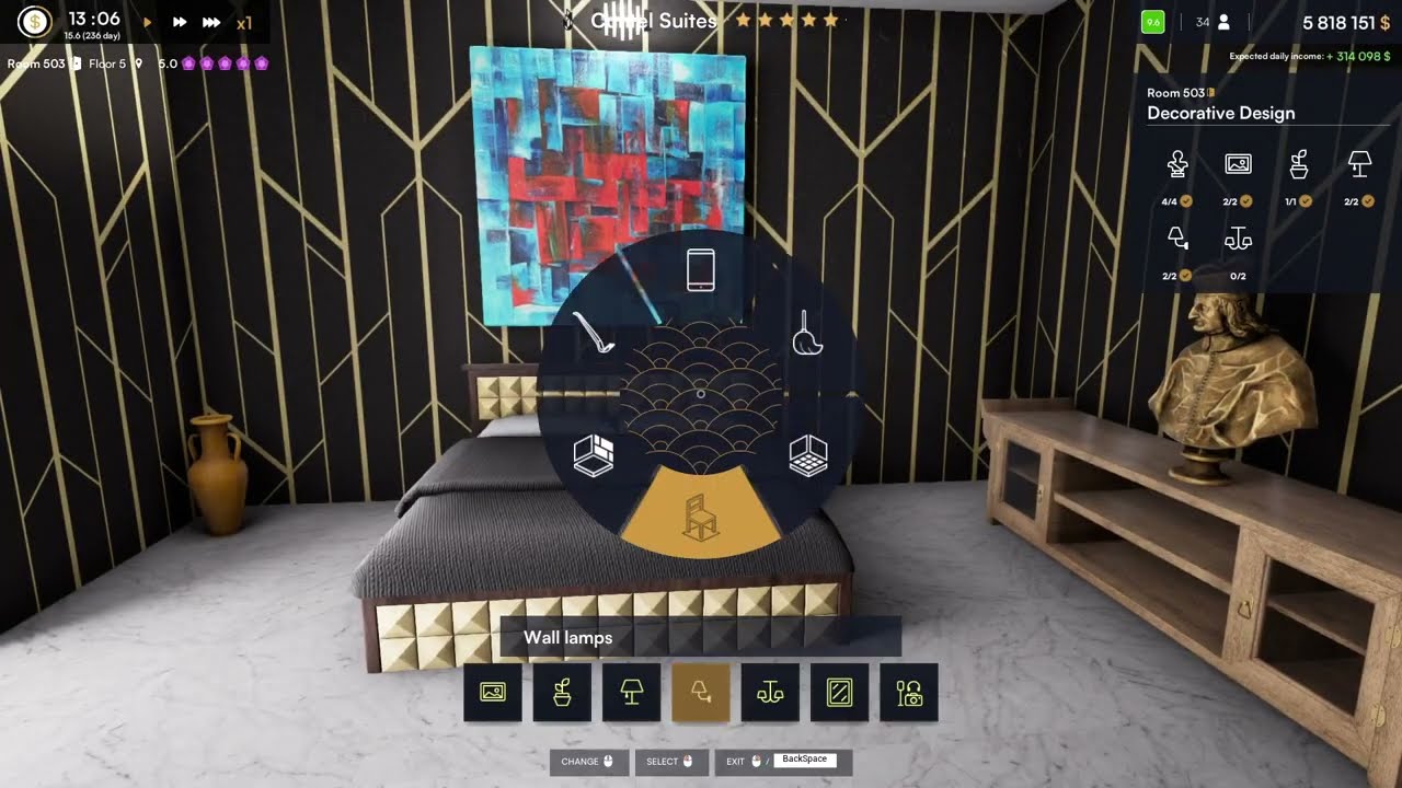 Hotel Renovator MAX RENT 5 Star Room Example
