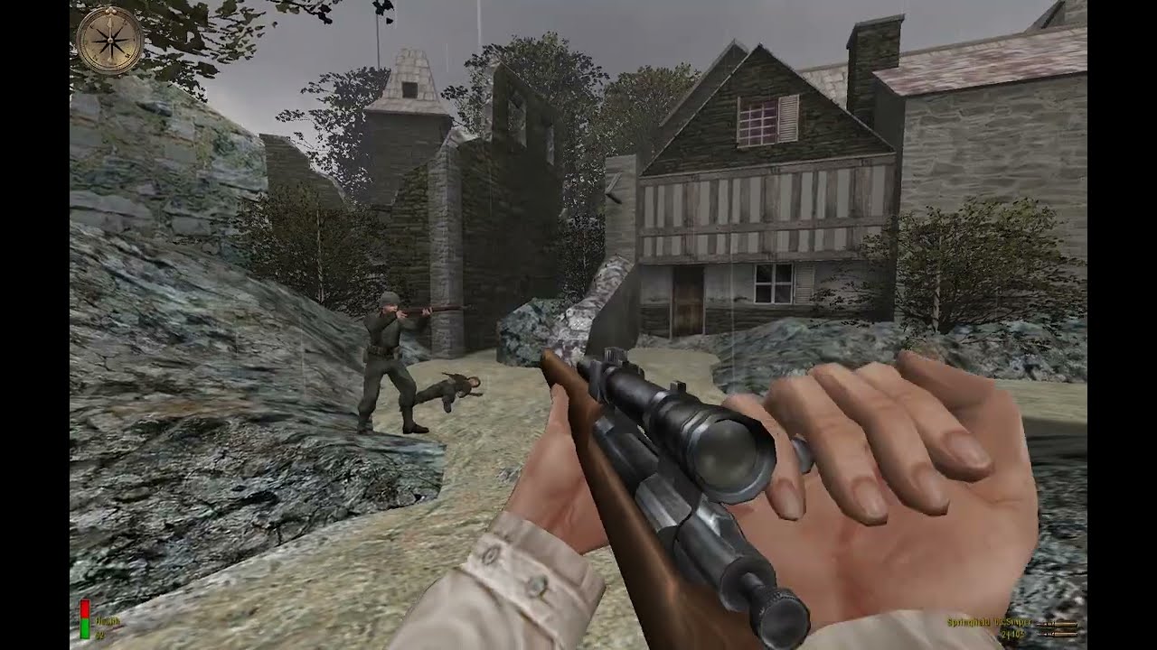 Medal of Honor  Allied Assault Brittany Campaign part 1 : Sniper Town  all Allies survive challenge