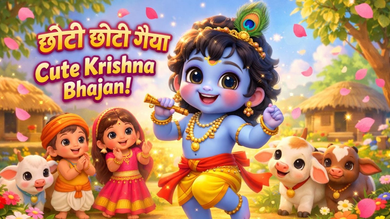 छोटी छोटी गैया | Cute Krishna Bhajan for Kids | मज़ेदार बाल गीत