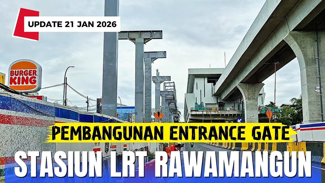 Update Terbaru❗️Pembangunan Entrance Gate Stasiun LRT Rawamangun 21 Januari 2026
