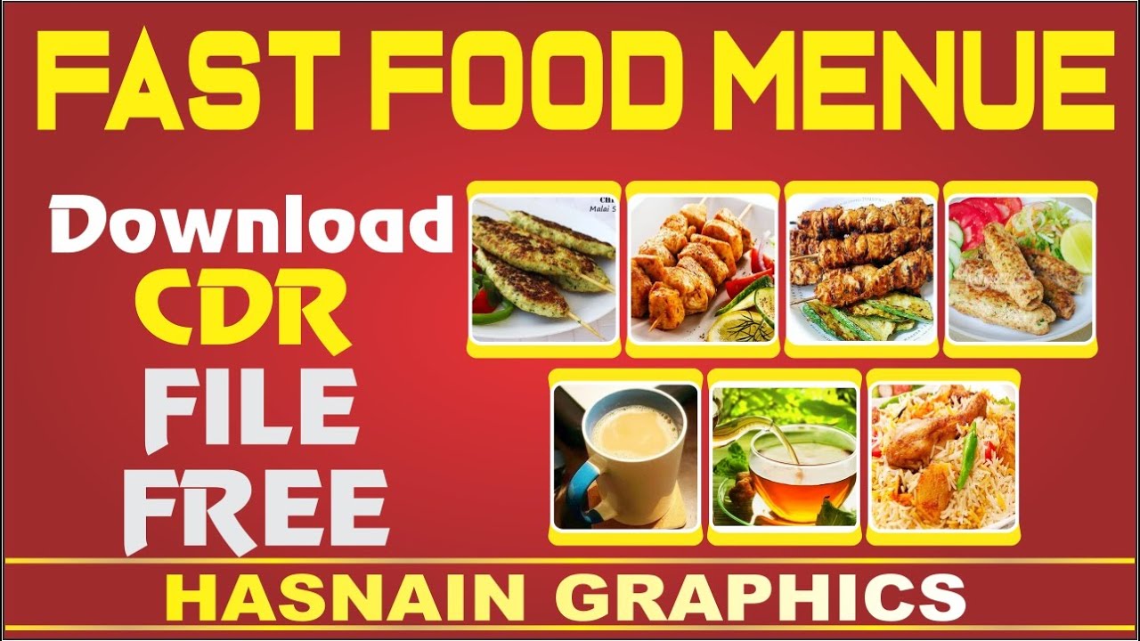 Fast food menu card design | Pizza & burger Menu CDR File Free Download | Fast Food Menu CDR | menu