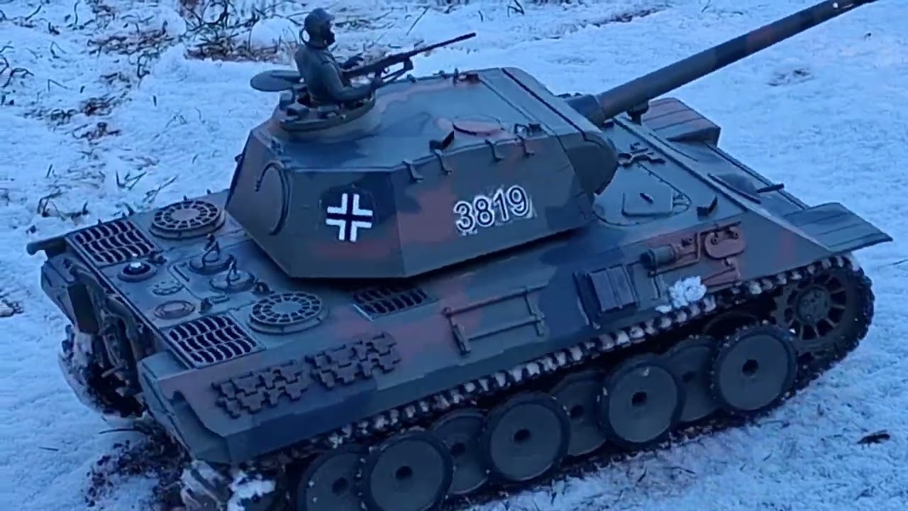 Henglong# German Panther tank# in snow dust.