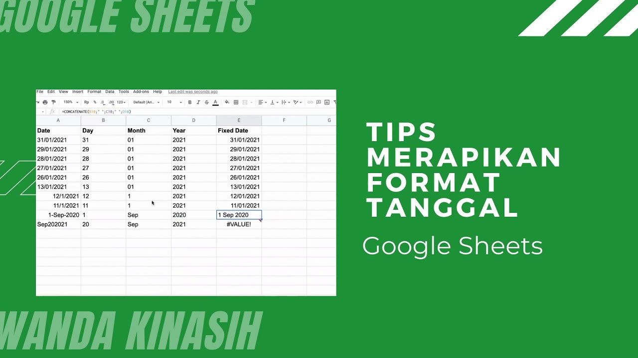 Tips Merapikan Format Tanggal di Google Sheets