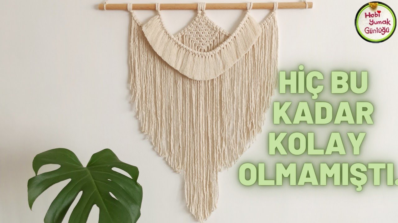 Makrome duvar süsü/macrame wall hanging/makrome duvar dekoru/makrome duvar süsü kolay/Dıy macrame