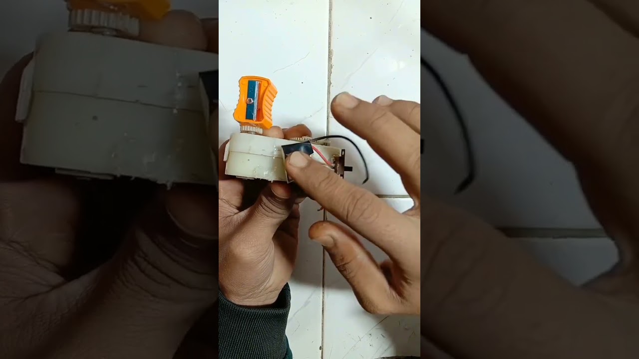 How to make electric pencil sharpener #homemade #diy hack#creativebrothers  #shortsvideo #viral