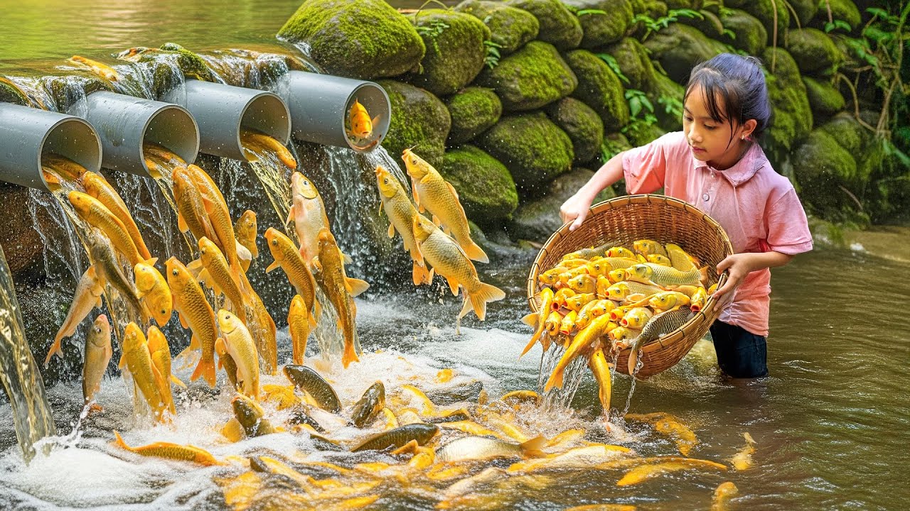 Amazing:  How to Build & Use a Discarded Pipe Trap for Extreme Primitive Fish - Trap HUGE Fish!