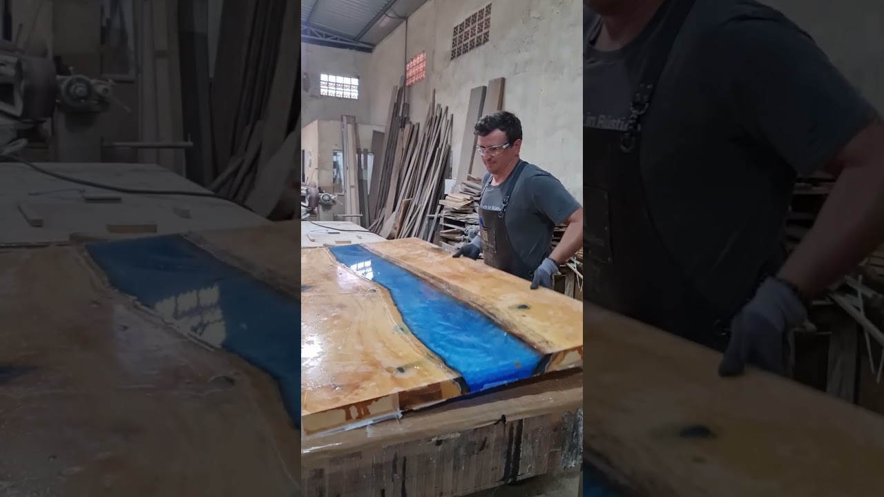 Cria&ccedil;&atilde;o de Mesa Rivertable MadeinRustico + Resina G4 Polipox!