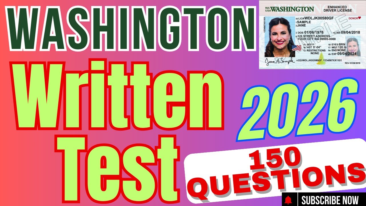 Washington DMV Written Test 2026 (150 Questions with Answers) - #dmvpracticetest #washingtonstate