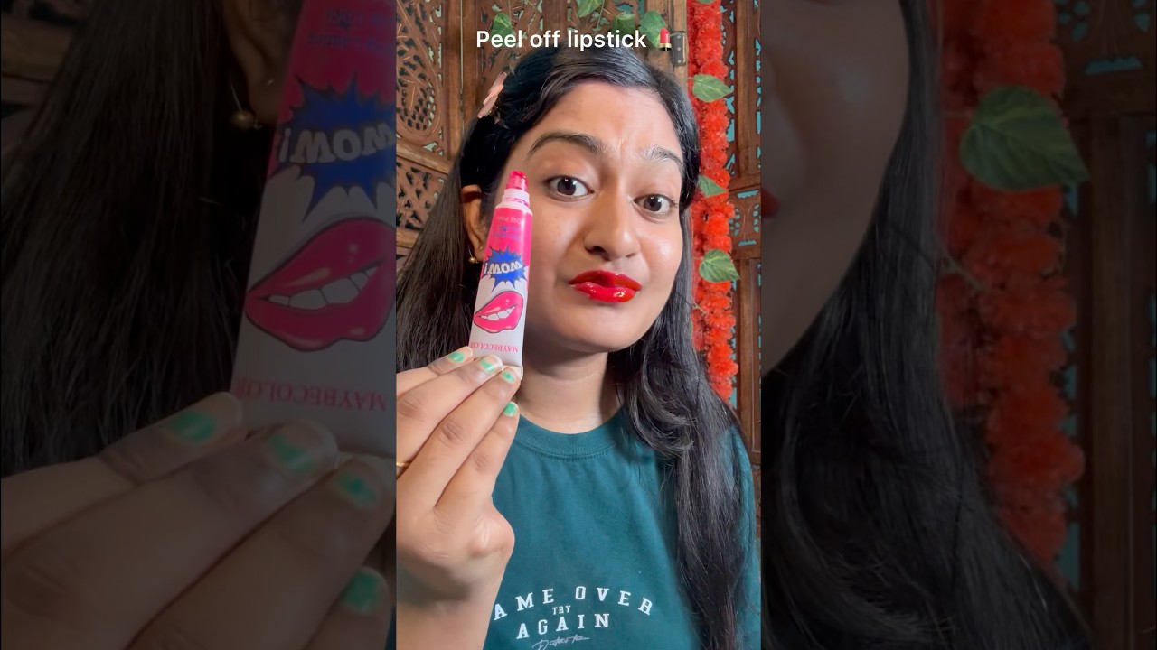 Viral peel off lipstick trying 💄💋#makeup #shorts #peelofflipstick #lipstain #viralhack
