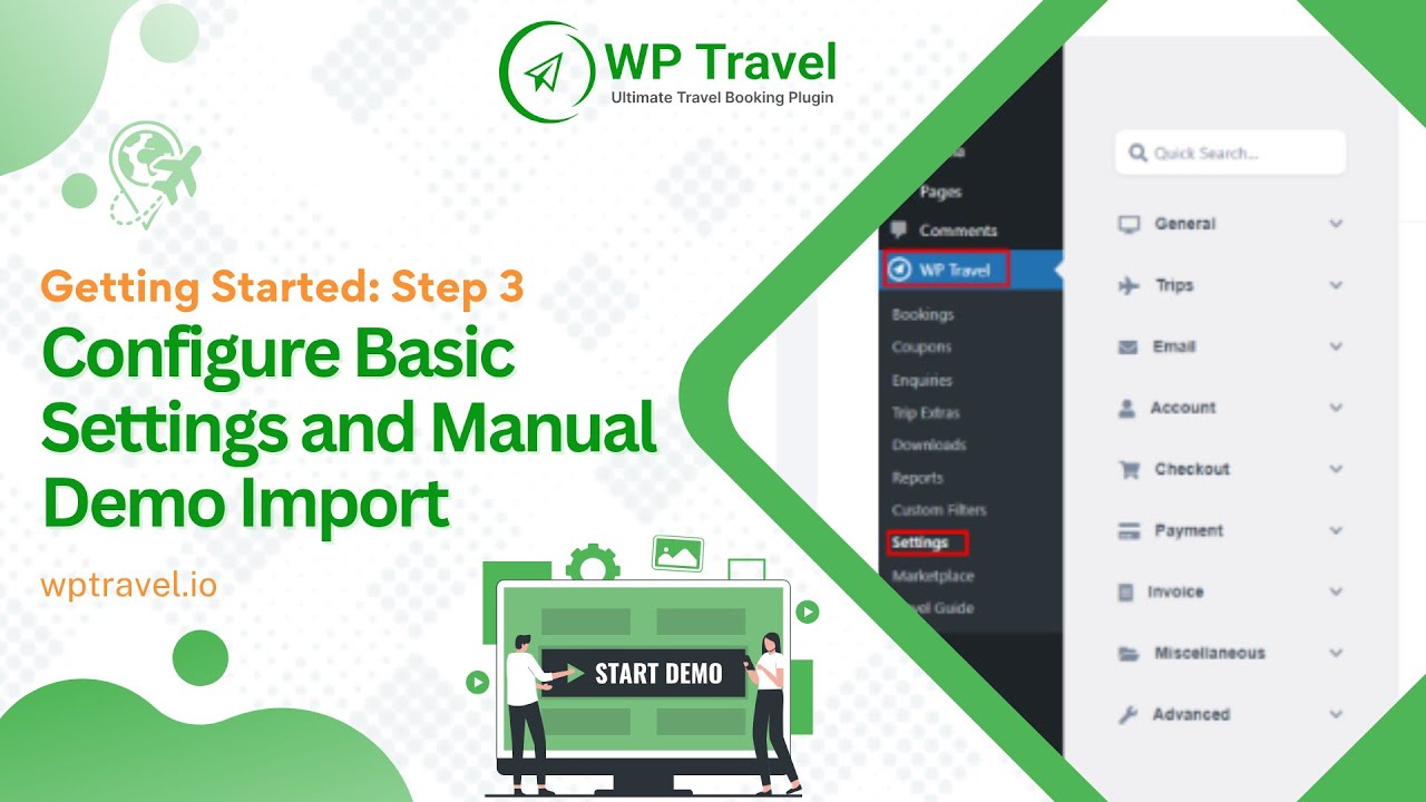 Step 3: Configure Basic Settings & Manual Demo Import in WP Travel | Creating Your Travel Website