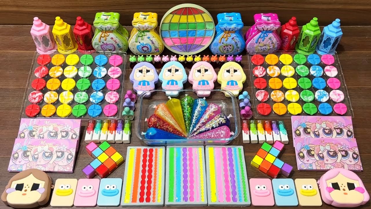 LIVE : Rainbow Clear Pipbag Slime Mixing – Glitter, Clay & Lipsticks #81