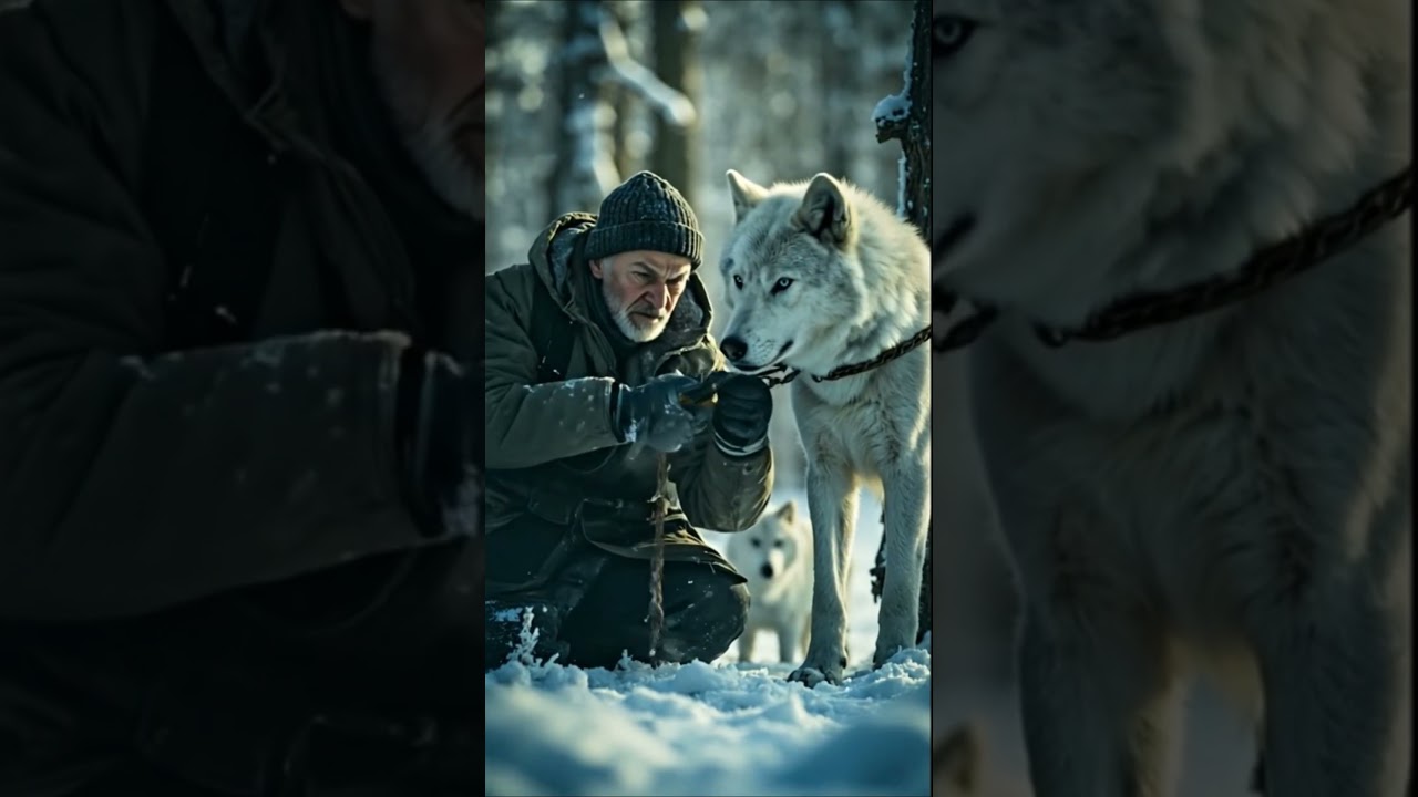 Wolf Pup&rsquo;s Brave Rescue of Chained Mother 🐺 | Animal Rescue Story #shorts #animals