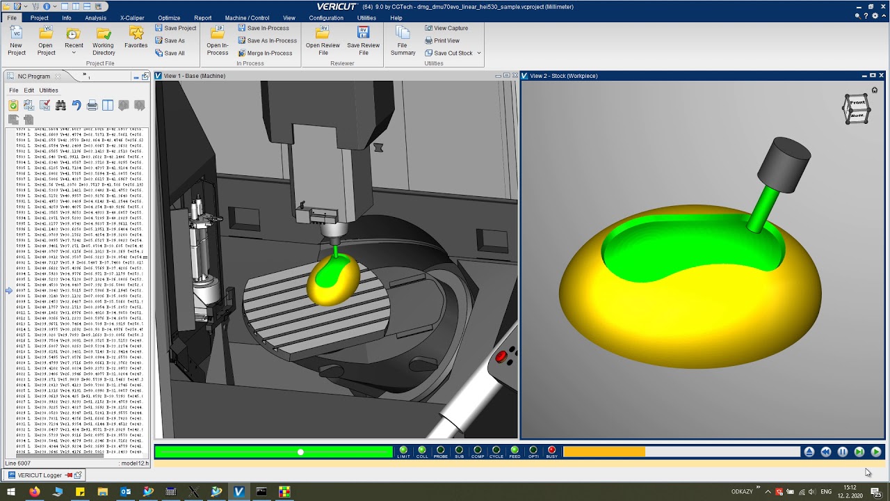 Vericut 9 + NX CAM -  multiaxis roughing and hole milling with cycle