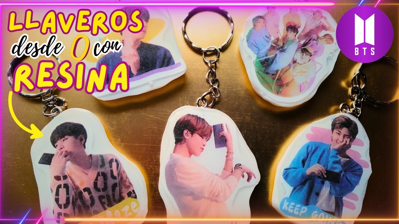 Cómo hacer llaveros  de los BTS personalizados en resina desde cero Fácil y rápido