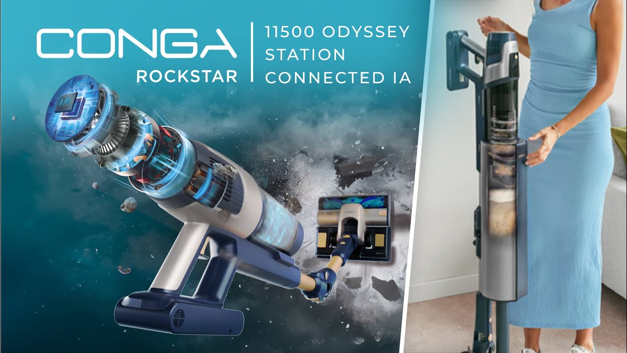 Aspirador com base de auto-esvaziamento Conga Rockstar 11500 Odyssey Station Connected IA