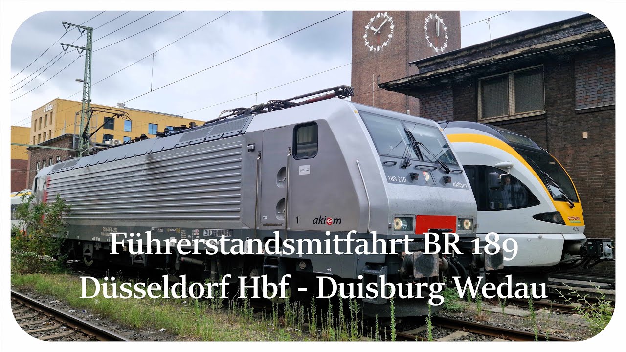 Führerstandsmitfahrt / Cab ride  BR 189 Düsseldorf Hbf - Duisburg Wedau via Krefeld Uerdingen