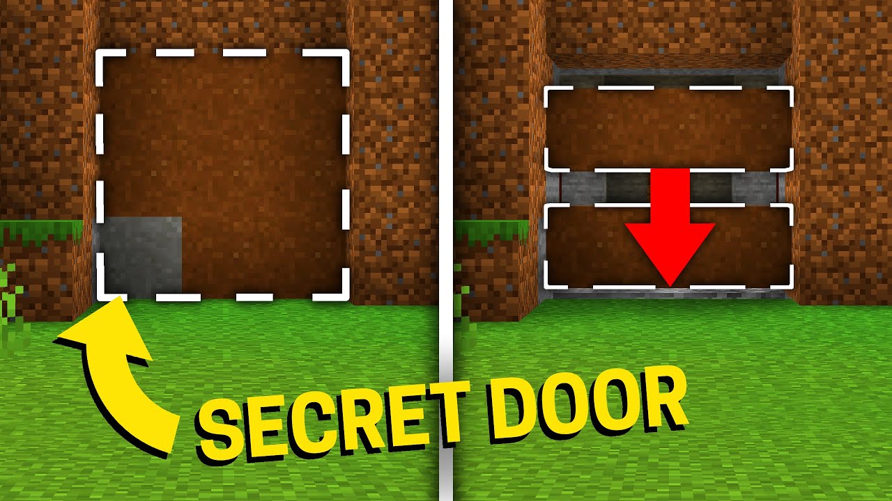 SECRET GRAVITY/SAND PISTON DOOR! Easy 3x3 Piston door TUTORIAL! - Minecraft Redstone Doors