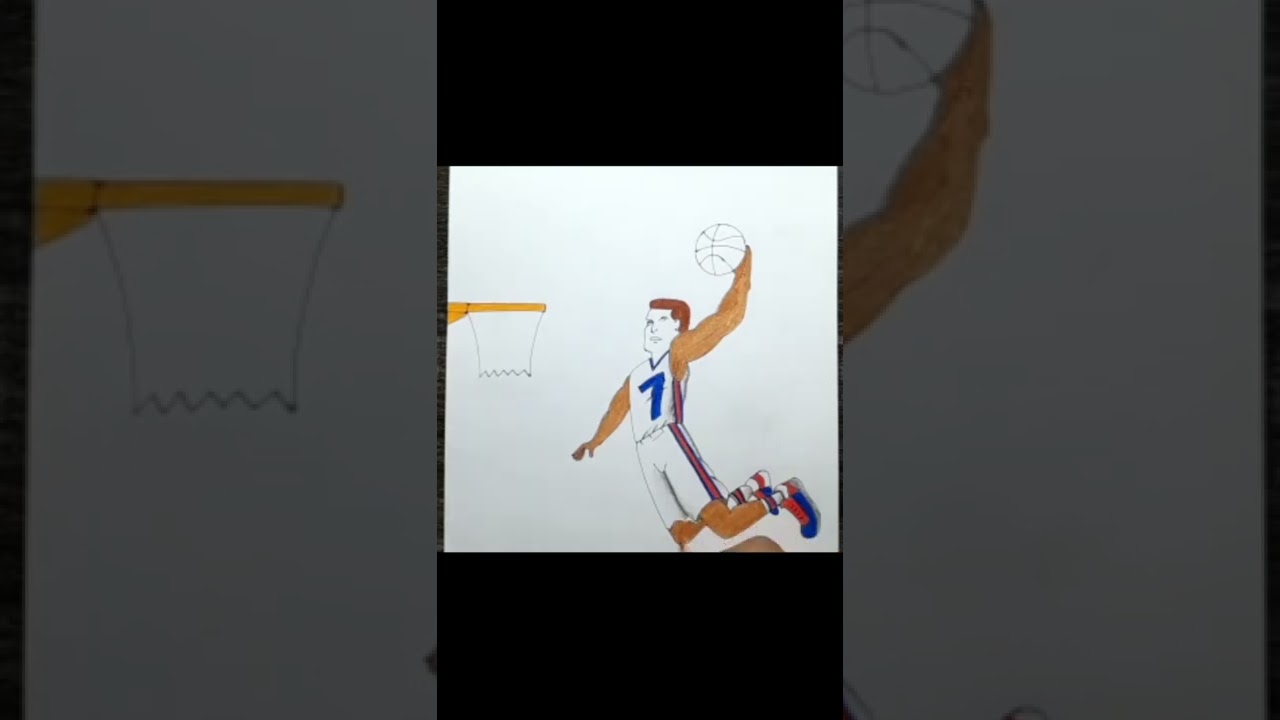 drawing basketball player with pencil colour #shorts  #drawing #art #basketball