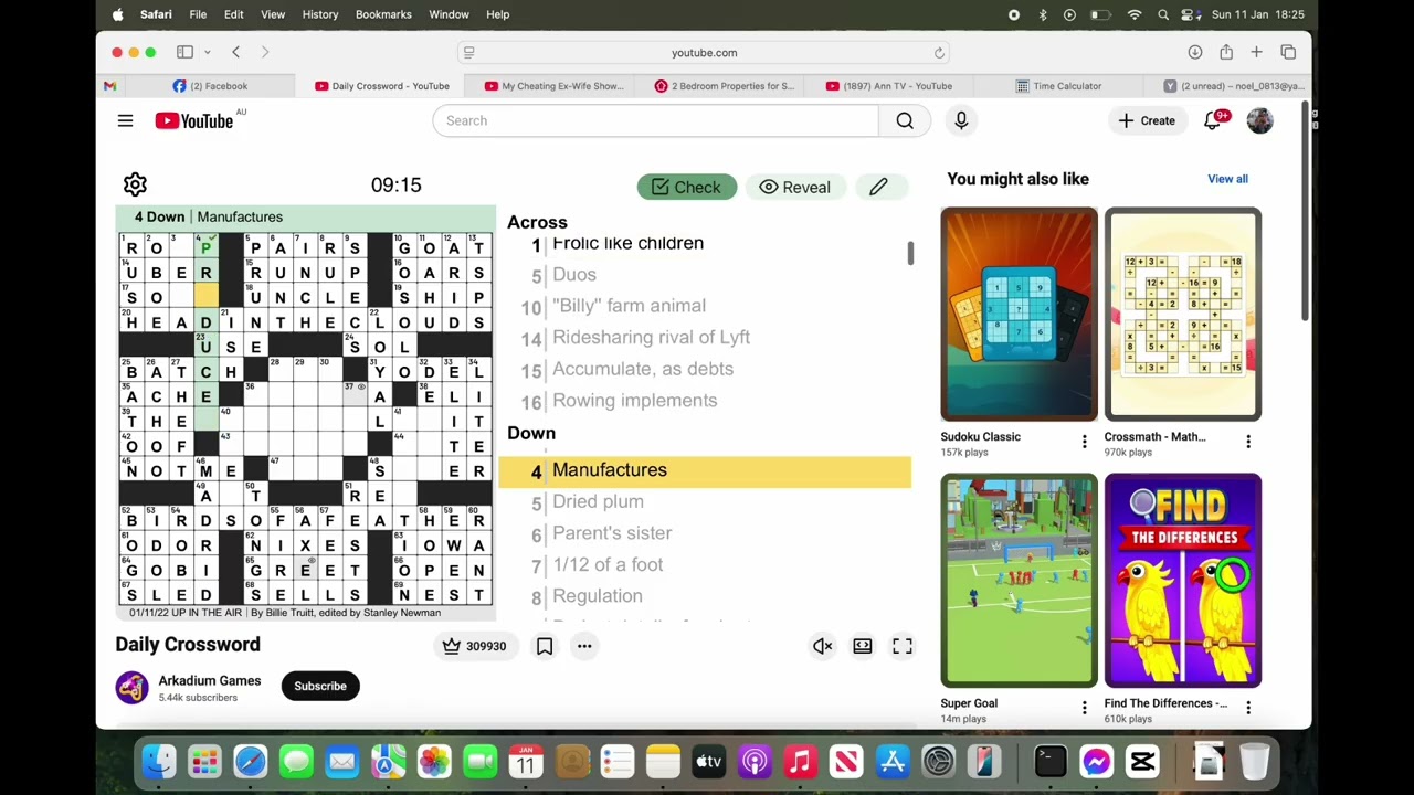 Daily Crossword Puzzle January 11, 2026