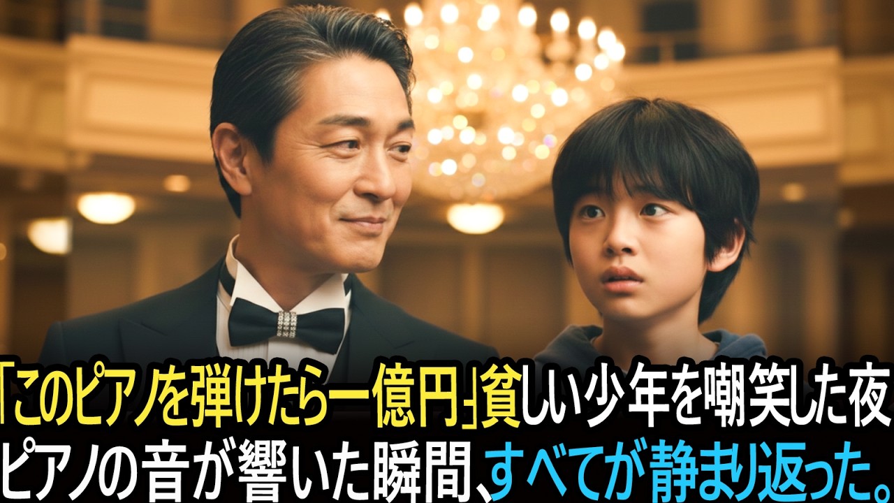 「このピアノを弾けたら一億円」――嘲笑された貧しい少年が、会場の空気を変えた夜