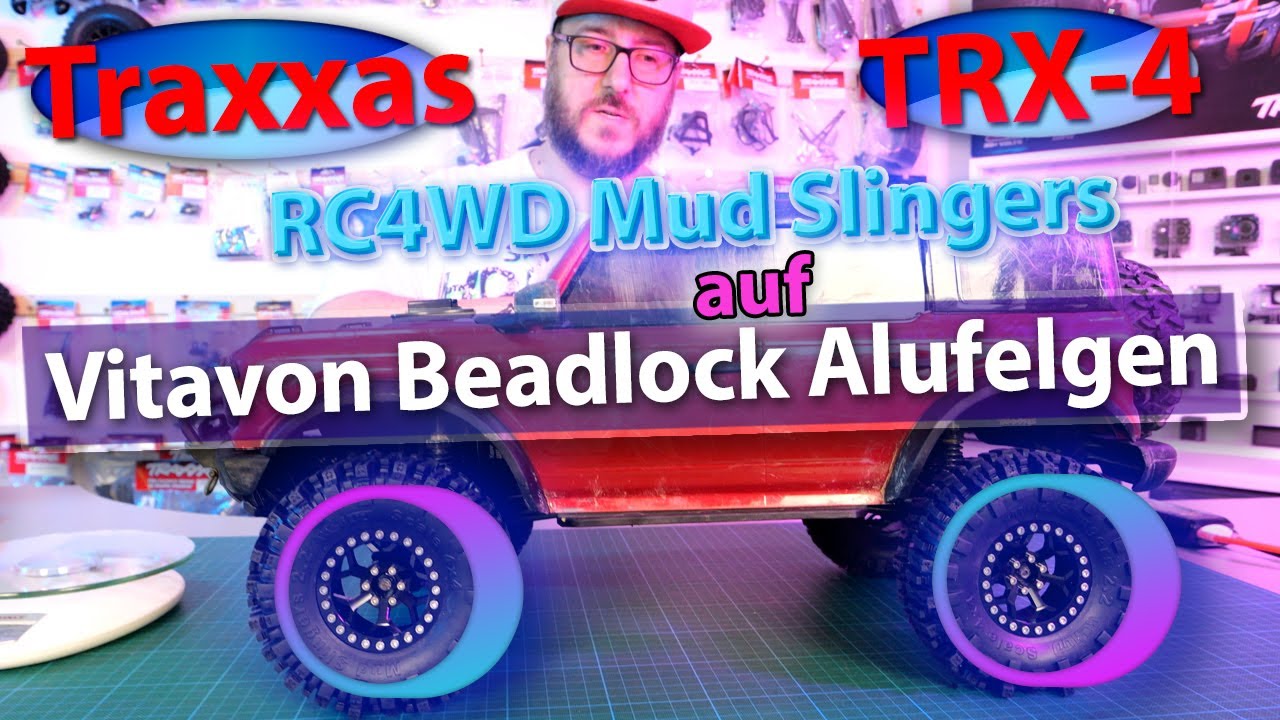 #Traxxas #TRX-4 #Upgrade auf #Vitavon Beadlock #Alufelgen mit #RC4WD Mud Slinger Reifen