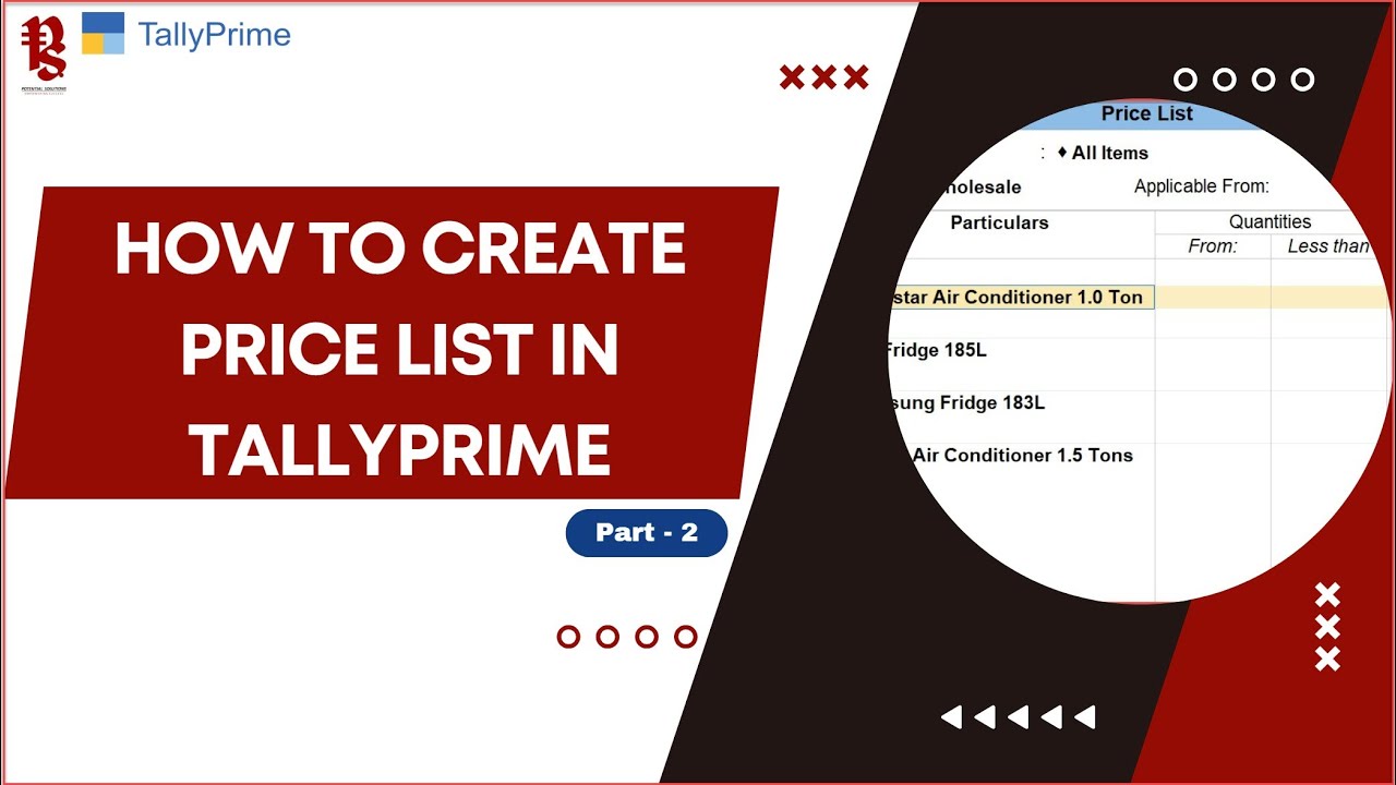 How to Set Price List in TallyPrime