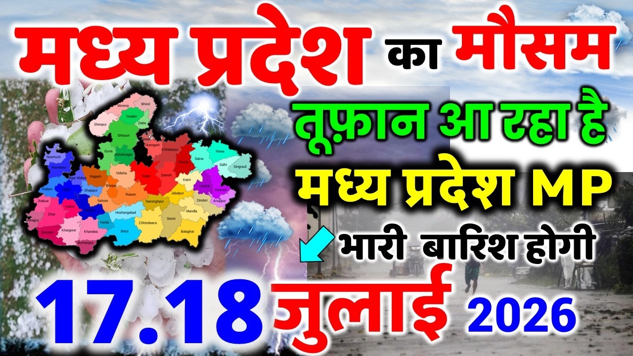 मध्यप्रदेश में भारी बारिश madhya pradesh weather मध्यप्रदेश मौसम 17 जुलाई 2026 17 July 2026