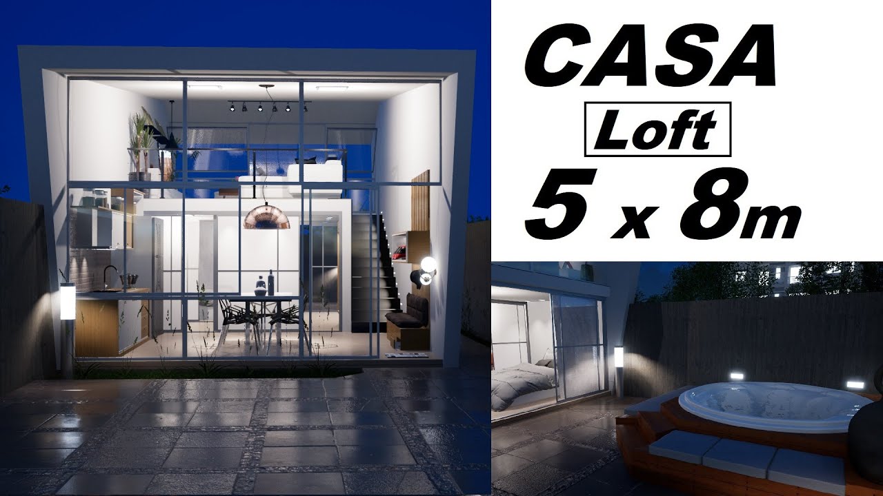 CASA PEQUENA DE 5 x 8 METROS - LOFT COM JACUZZI