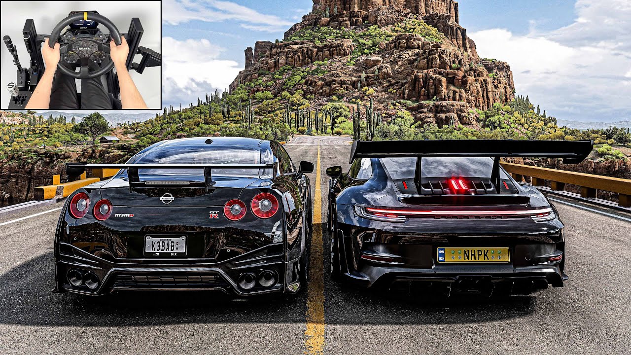 Nissan GTR R35 Nismo & Porsche 911 GT3 RS CONVOY | Forza Horizon 5 | Steering Wheel Gameplay