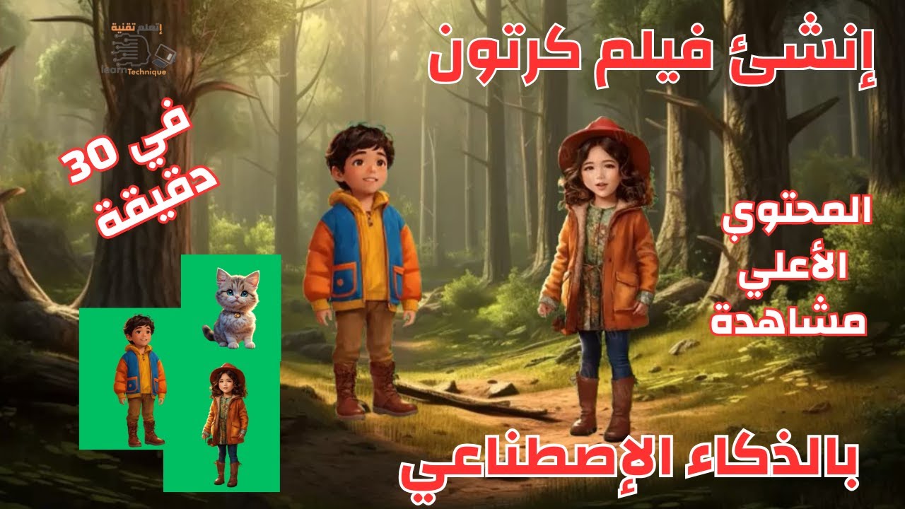طريقة صناعة فيلم كرتون أنيميشن بالذكاء الاصطناعي في 30 دقيقة بسهولة واحترافية