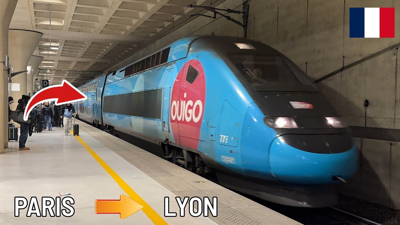 France' s High-Speed Train Ride (OUIGO) from PARIS to LYON 4K 60 FPS-HDR